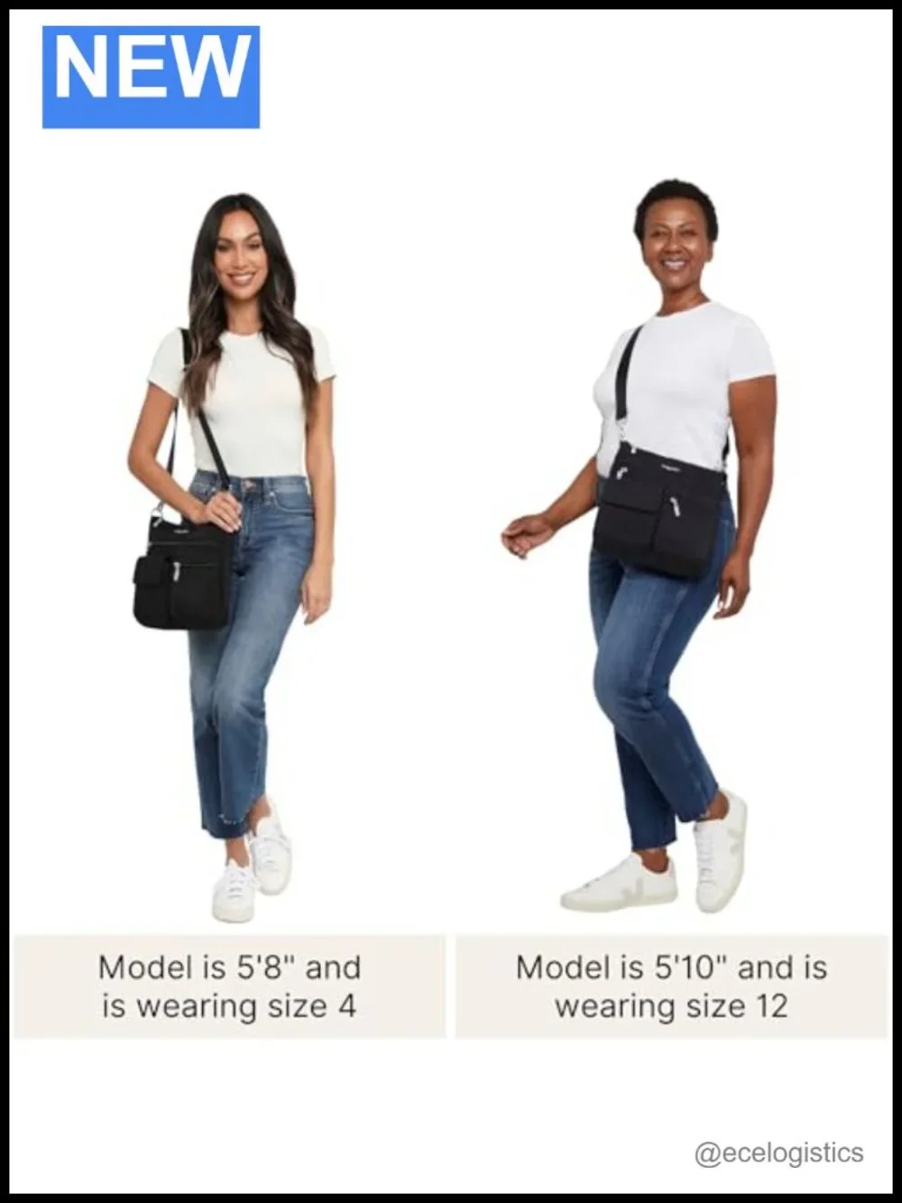 Nylon Crossbody Bag with RFID Blocking, Adjustable Strap, Lightweight
